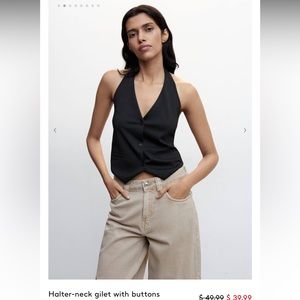 Brand new (with tags) halter vest with buttons